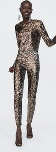 Zara Sequin Lepord Pattern Top